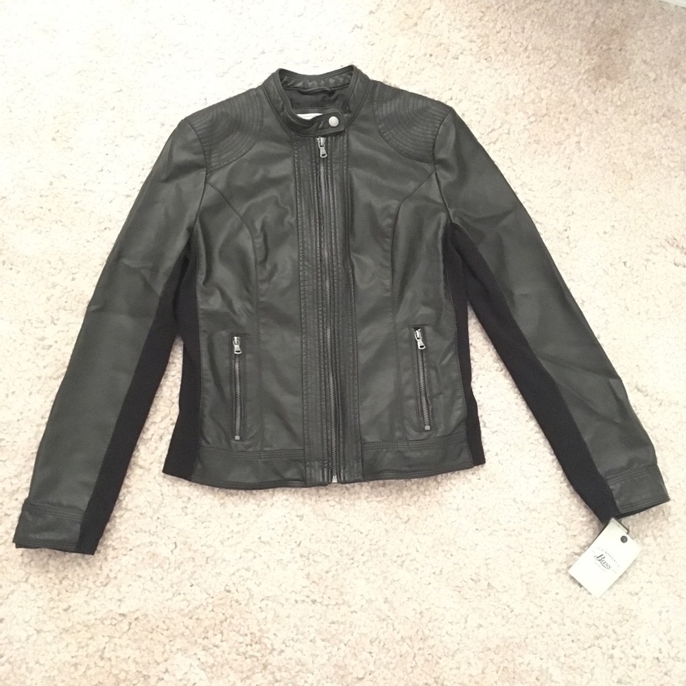 NWT Bass Faux Leather Motorcycle Jacket-Size Small